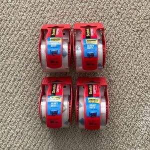 Scotch Shipping Tape Packaging Rollers Heavy Duty Pack of 4 88.8 yd Supplies NEW